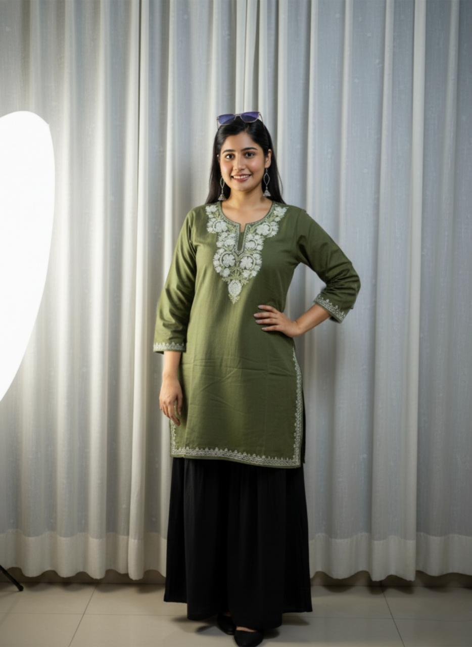 Cotton Aari Work Kurti